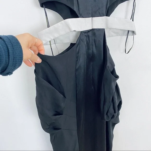 Catherine Maladrino cut-out gown with white leather waist band NWT - Picture 9 of 14